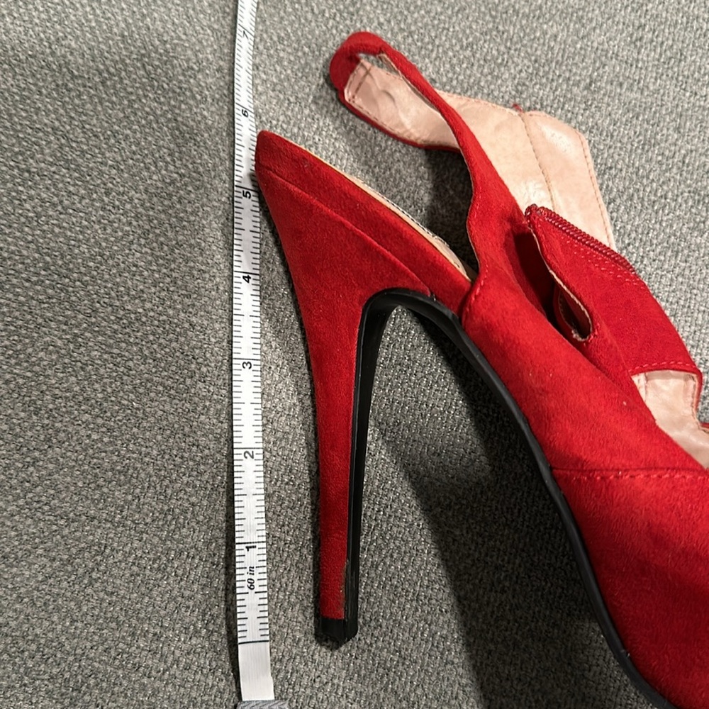 Red Suede Heels - Picture 7 of 8